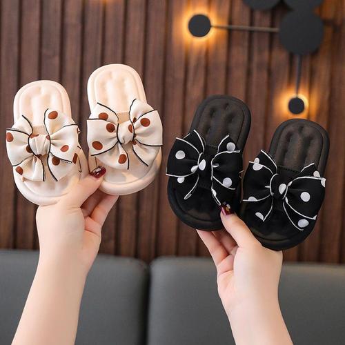 Children's Slippers Little Princess Girl Summer Cute Outdoor Bowknot Sandals for Big and Small Children Soft Sole Indoor Baby Shoes
