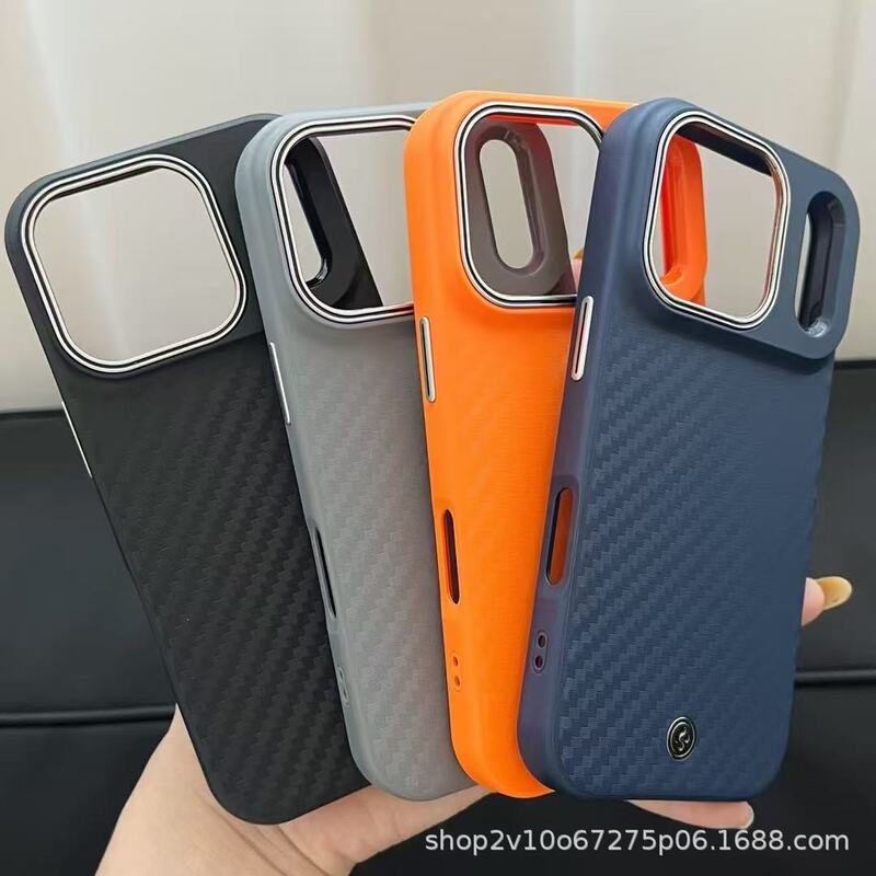 Spigen Is Suitable for Iphone17Air Business Carbon Fiber Tpu Magnetic Anti-Slip Apple 16Pro Anti-Fall Phone Case