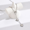 Fashionable pendant heart shaped stainless steel, necklace, accessory, European style, suitable for import, city style