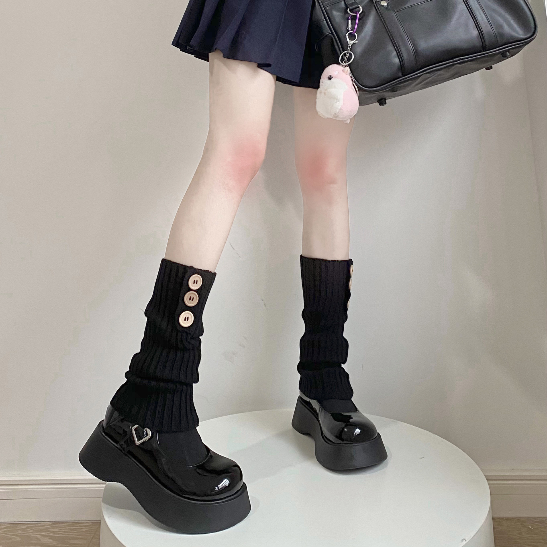 Unisex Lolita Stripe 55 Cotton Polyacrylonitrile Fiber Mesh Over The Knee Socks display picture 1