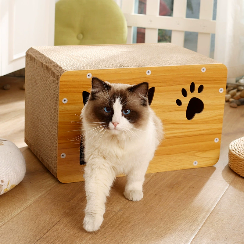 Комбинированное лежанка-доска для когтей для кошек, устойчивое к царапинам, износостойкое, не линяющее, двухслойное, для заточки когтей, подходит для всех сезонов, милое и веселое зимнее украшение.