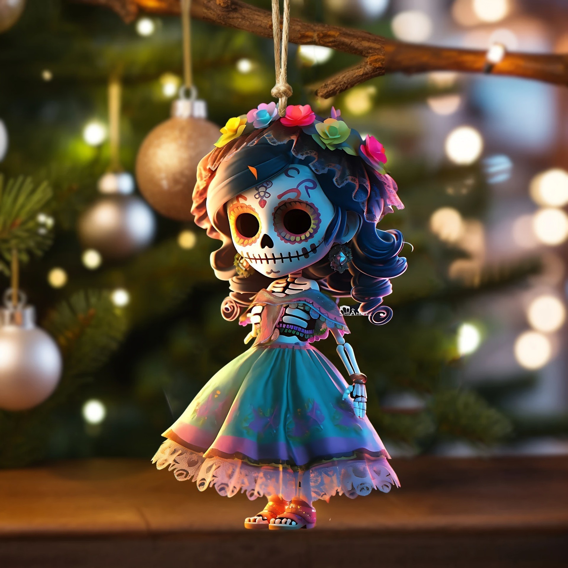 Nuevos productos transfronterizos gótico punk acrílico plano Halloween fiesta decoración colgante colgante de automóvil