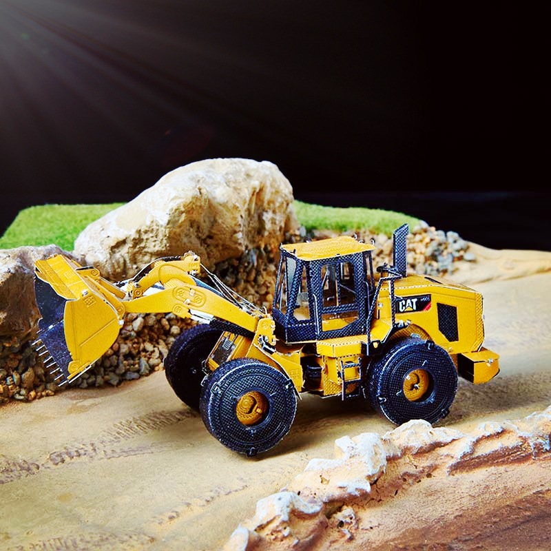 Acero estatua mágica al por mayor ingeniería vehículo excavadora metal puzzle mini 3D hecho a mano DIY modelo de montaje