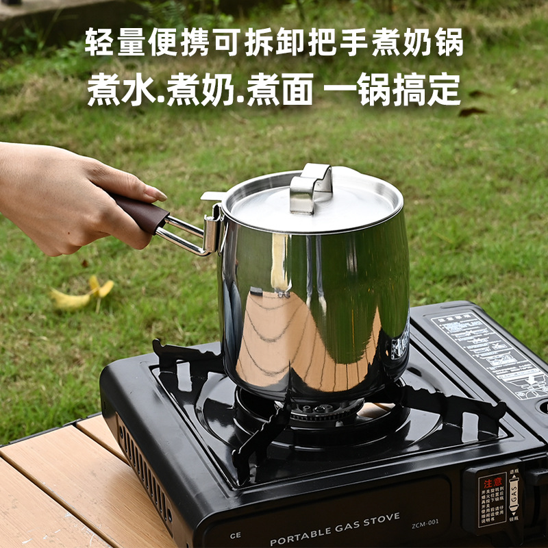 Ollas para exteriores Ollas pequeñas extraíbles portátiles Ollas de leche de acero inoxidable 316 Ollas para acampar sin conductor Ollas universales