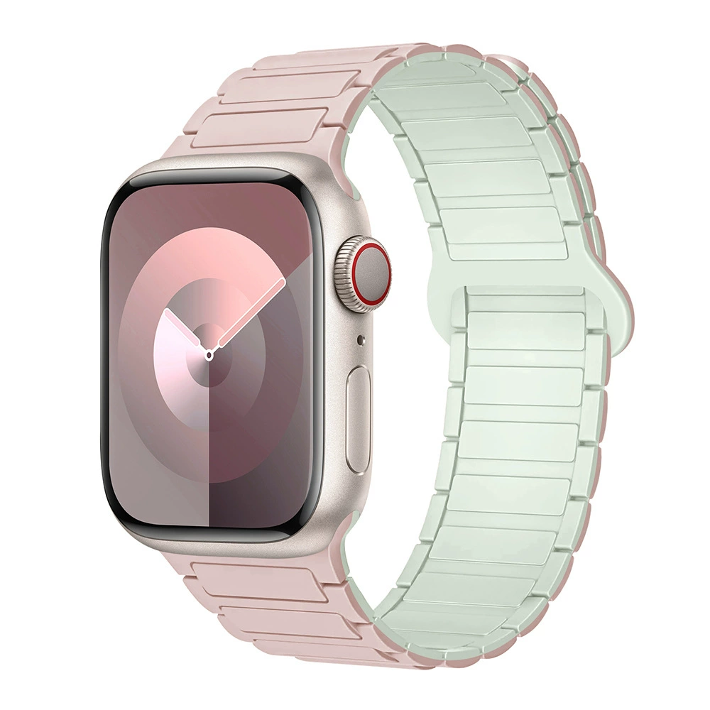 Подходит для Apple Watch1-11 поколения/Ultra3/SE3 второго поколения три бусины силиконовый магнитный ремешок