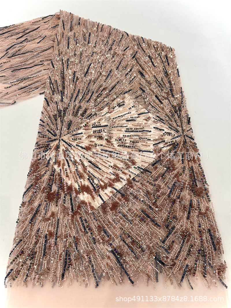 Industria pesada Gaoding serie de lujo vestido de boda de moda fiesta cena tela de ropa de bordado de perlas