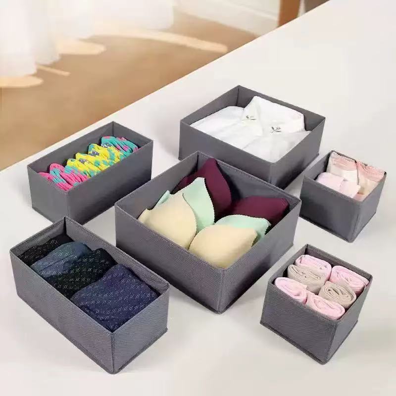 Non-Woven Storage Box Wardrobe Dresser Organizer Fabric Wholesale Drawer Storage Clothes Underwear Socks Foldable