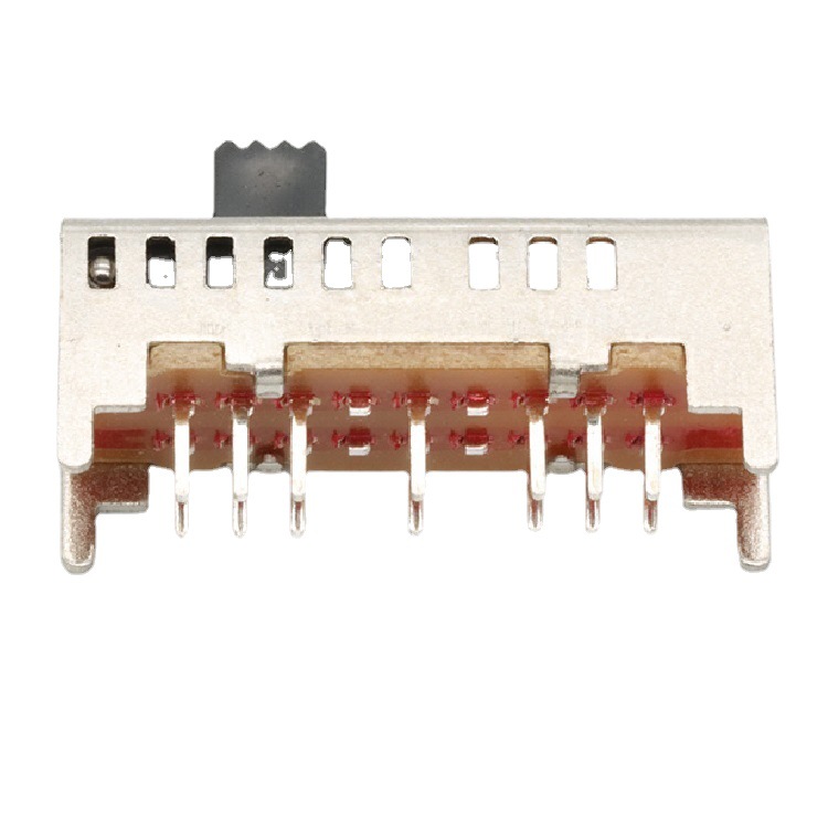 厂家批发六档拨动开关  六段滑动开关立式  正拨6档推动开关2P6T