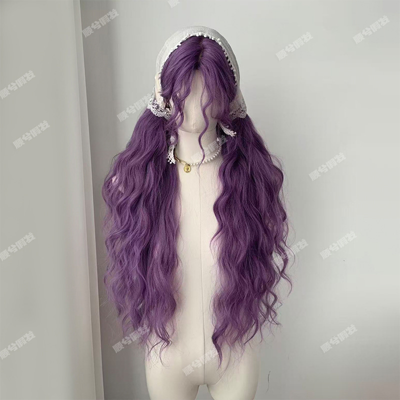 Shunxi Purple Fairy Forest Style Extra Long Wig Photo Shoot Vintage Wool Curl Original Lolita Full Long Curly Hair Shunxi Purple Fairy Forest Style Extra Long Wig Photo Shoot Vintage Wool Curl Original Lolita Full Long Curly Hair