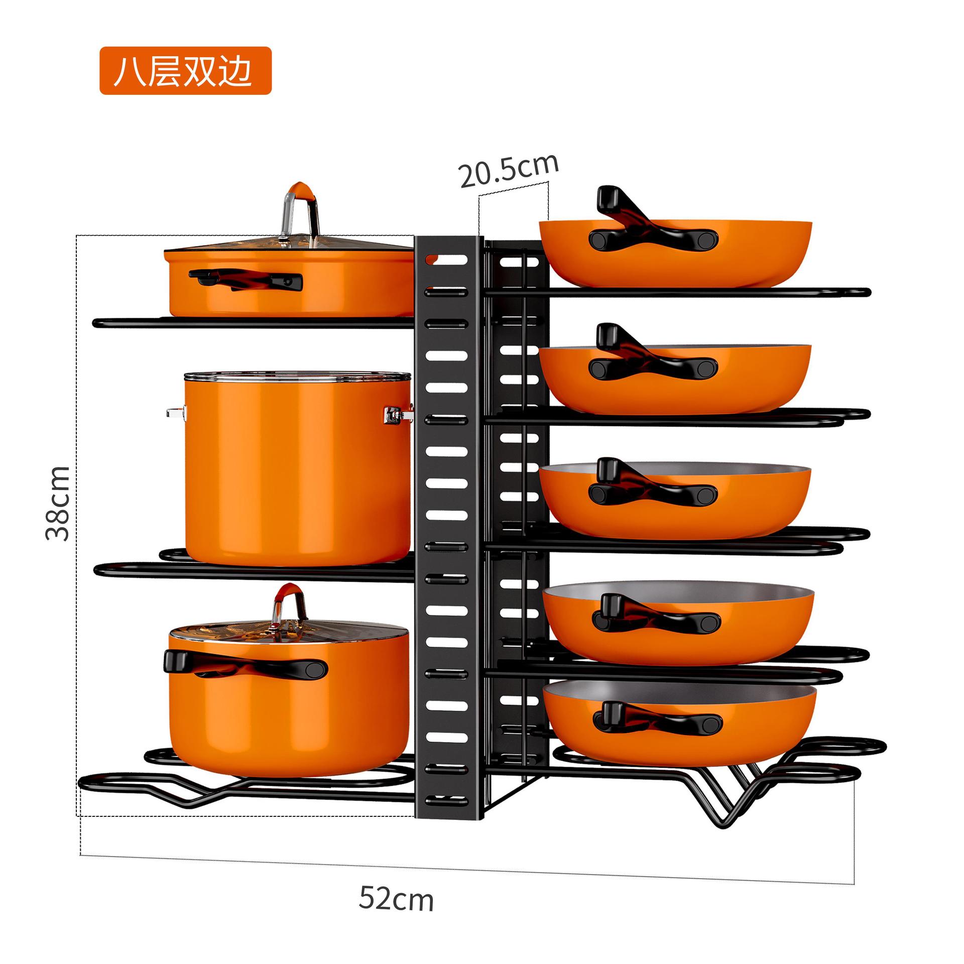 Estante de cocina creativo multiusos, organizador de varias capas para tablas de cortar, tapas y utensilios, diseño compacto