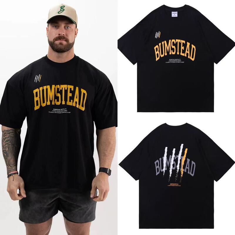 GYMSHARK Shark Barbell Piece American Loose Short Sleeve Men's and Women's Fitness Heavy Cotton Breathable Half Sleeve GYMSHARK Shark Barbell Piece American Loose Short Sleeve Men's and Women's Fitness Heavy Cotton Breathable Half Sleeve