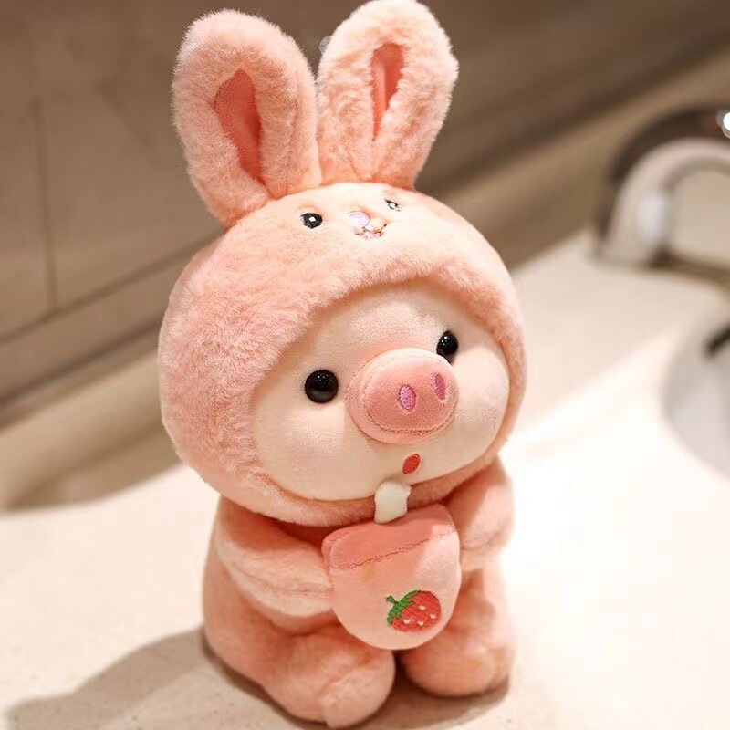 Transformed into a Milk Tea Pig Plush Toy, an Instagram-Worthy Healing Plush Toy, a Birthday Gift for Girls and Children