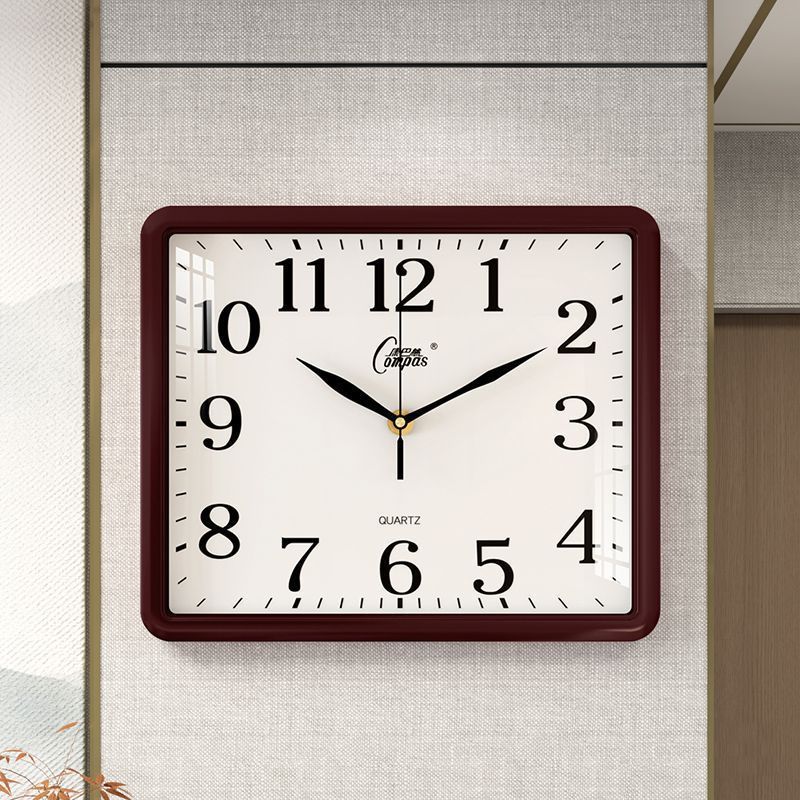 钟表挂钟客厅家用挂墙上带日历方形简约办公卧室静音石英钟厂家