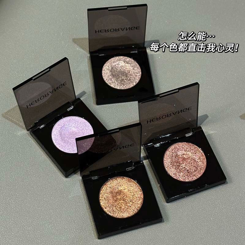 HERORANGE ~ Монокромные тени для век Dream Color Перламутровые сверкающие кристаллы Нежная не летящая легкая пудра Ярко подчеркивает шелкопряда