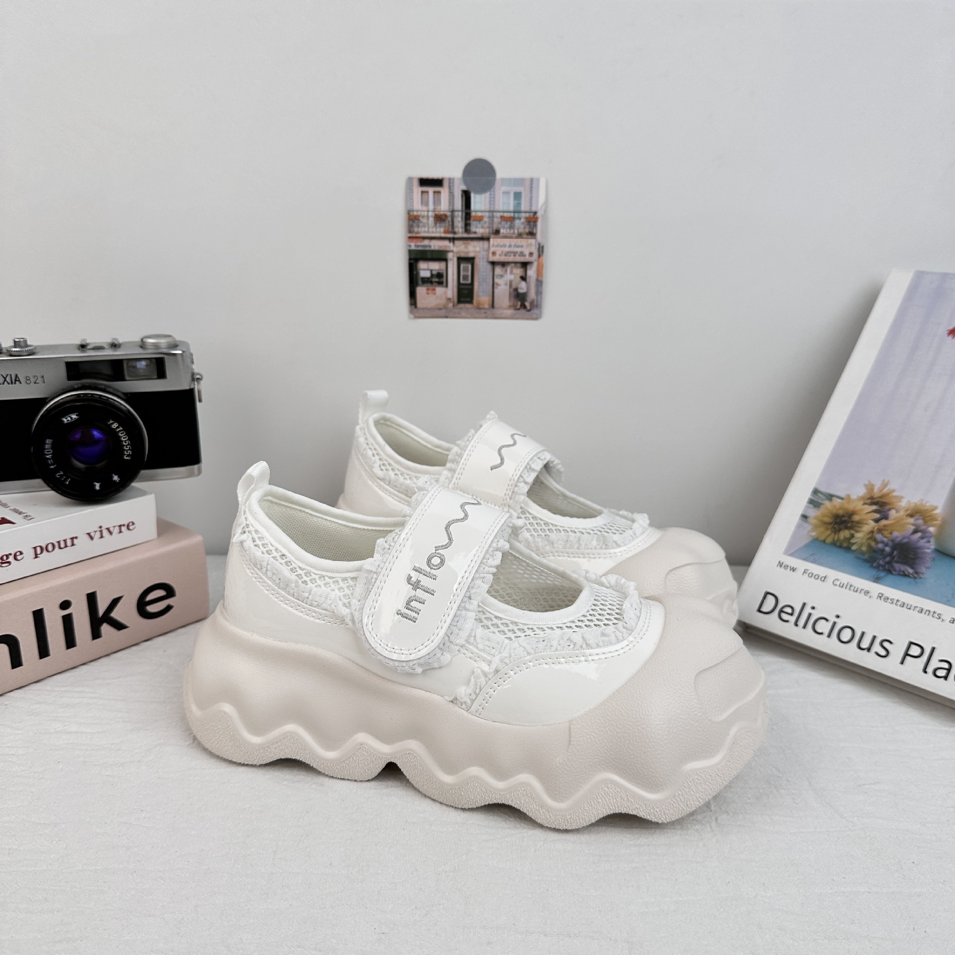 A9927 Velcro Mary Zheng grueso zapatos de suela para mujeres 2025 nuevo verano ins universal nicho zapatos de pan casuales