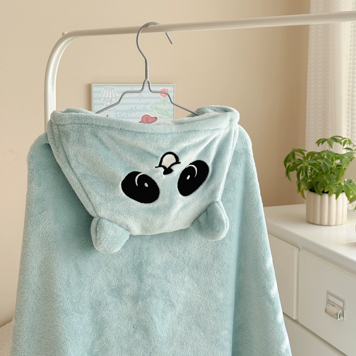 Худи-шаль-плед Panda и Bear, обеденный плед с капюшоном, для офиса и класса, студентов