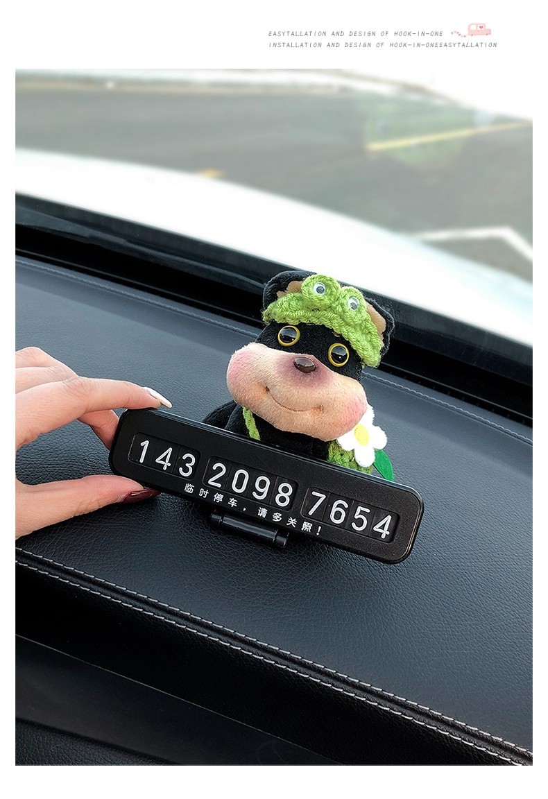 Quirky and Cute Bee and Puppy Number Plate, Car Temporary Parking Sign, High-End 2025 New Model
