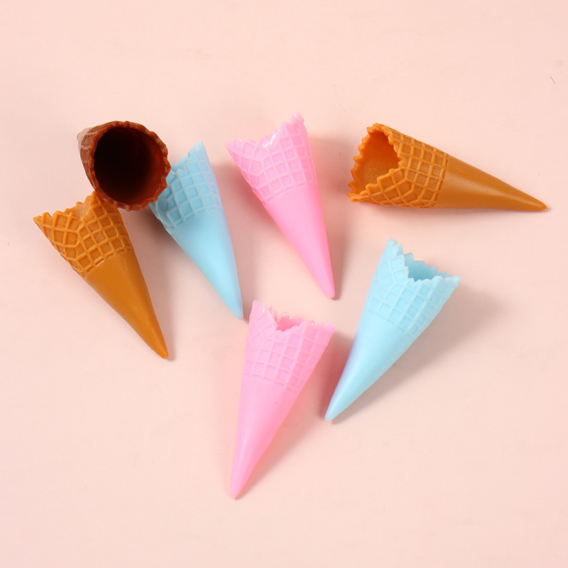 Mini simulation crispy cone ice cream flower mop bottom support Shell diy cream glue phone case material accessories