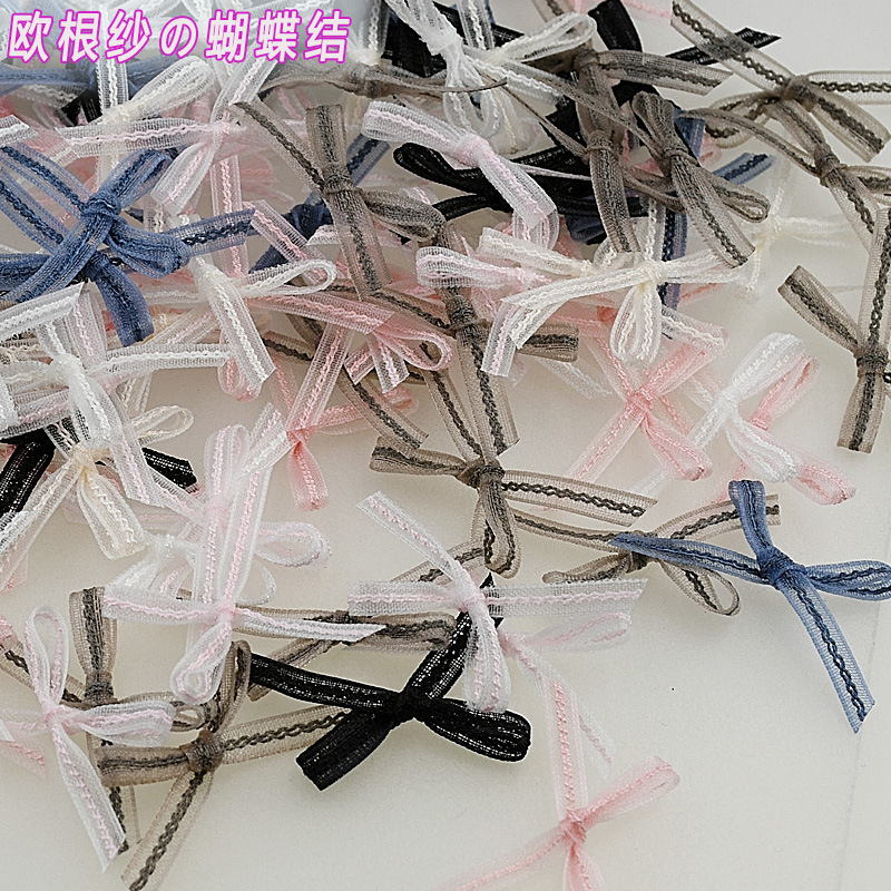 Organza Bow Mixed Fairy Lace Nail Accessories Wearable Nails DIY Yiwu Nail Art Accessories Wholesale