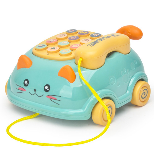 Internet celebrity children's toy telephone baby educational early education baby music story pull-string telephone car street stall toy
