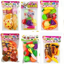 儿童水果切切乐玩具厨房仿真汉堡蛋糕蔬菜创意男女孩过家家批发