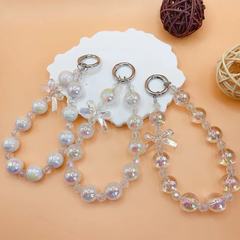 Small Red Book Style Handmade Bead Butterfly Knot Phone Charm Fashion Versatile Phone Chain Bag Keychain Ornament