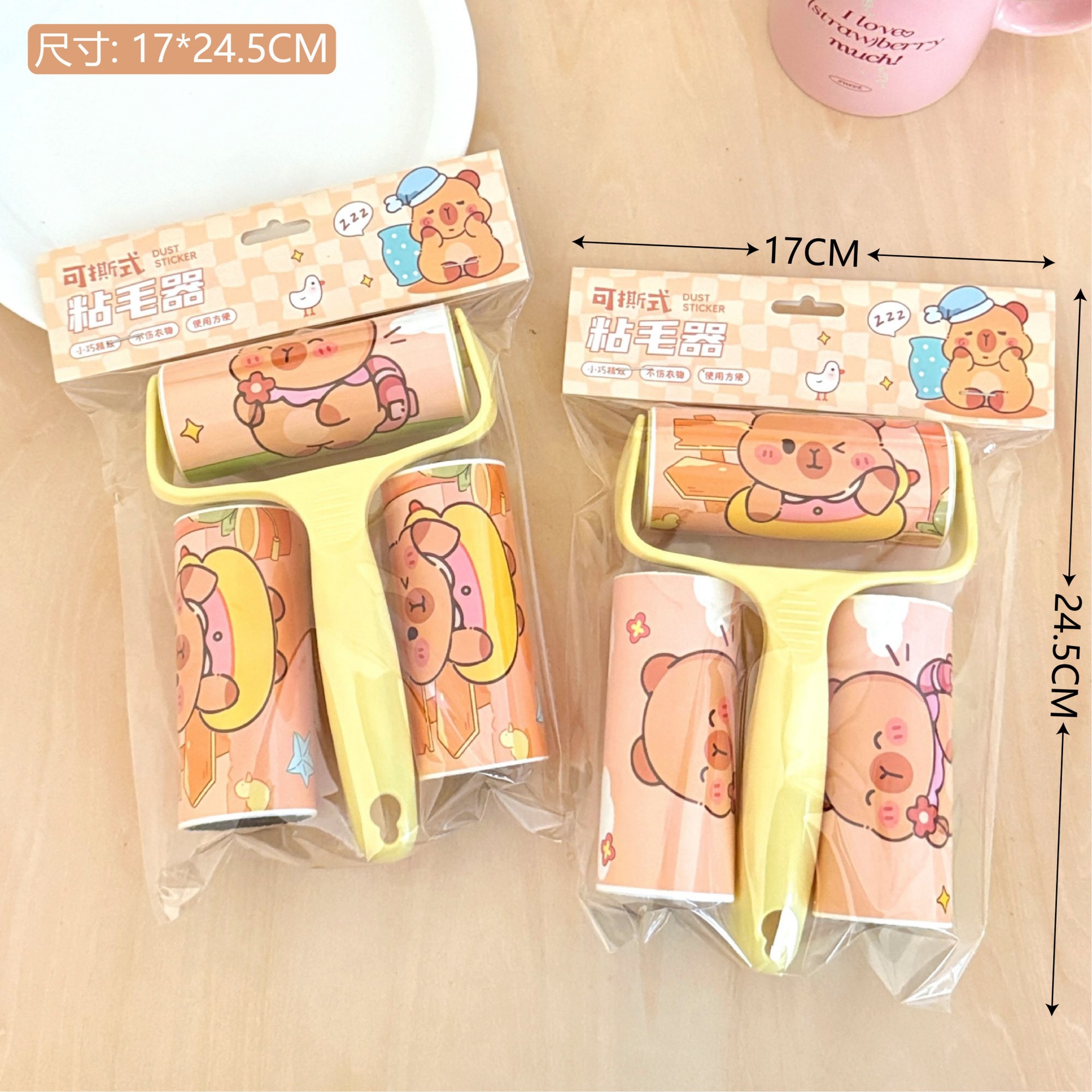 Crayón pequeño nuevo autorizado conjunto de pegador de pelo de alumno rodillo pegador de pelo para mascotas en el hogar artefacto de pegado de pelo