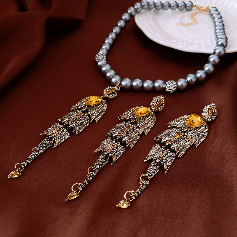 Medieval Diamond Jellyfish Pearl Necklace