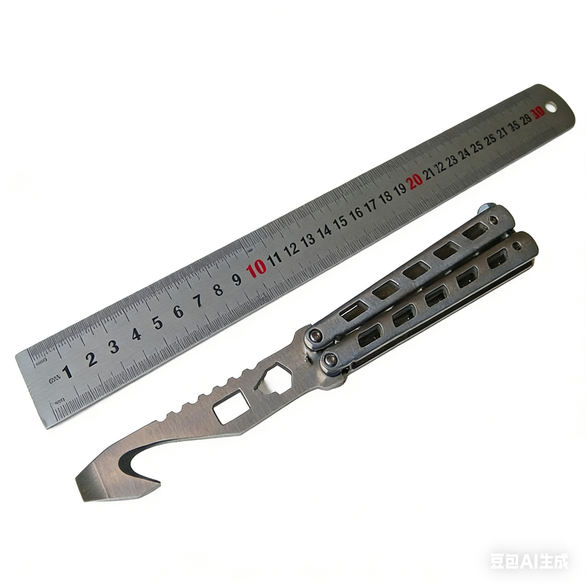 新款勾抽蝴蝶刀  训练工具 不开刃小刀  厂家批发