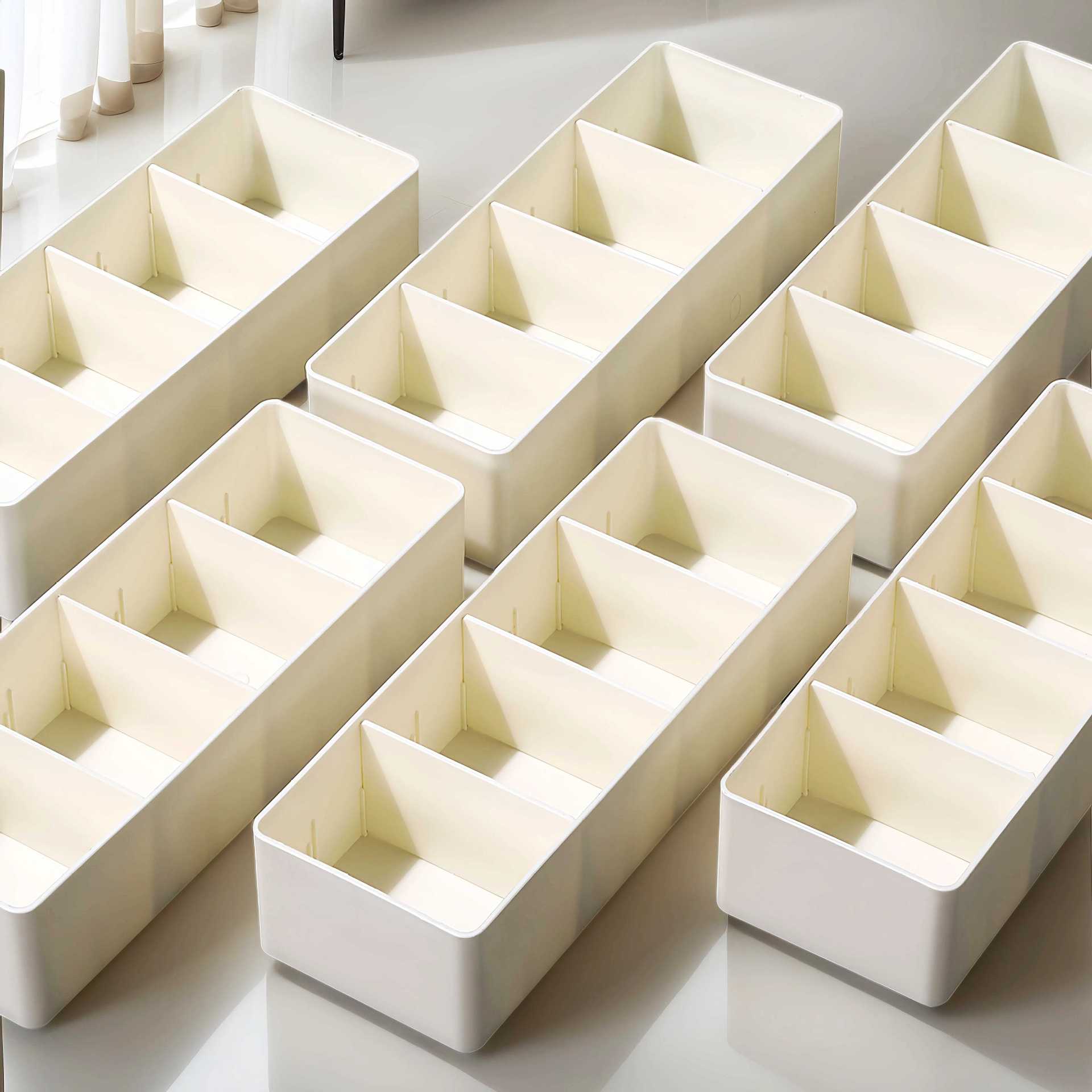 Thickened Desktop Partition Storage Box Rectangular Organizer Drawer Divider Box Compartment Sundries Multi-Compartment Storage Box