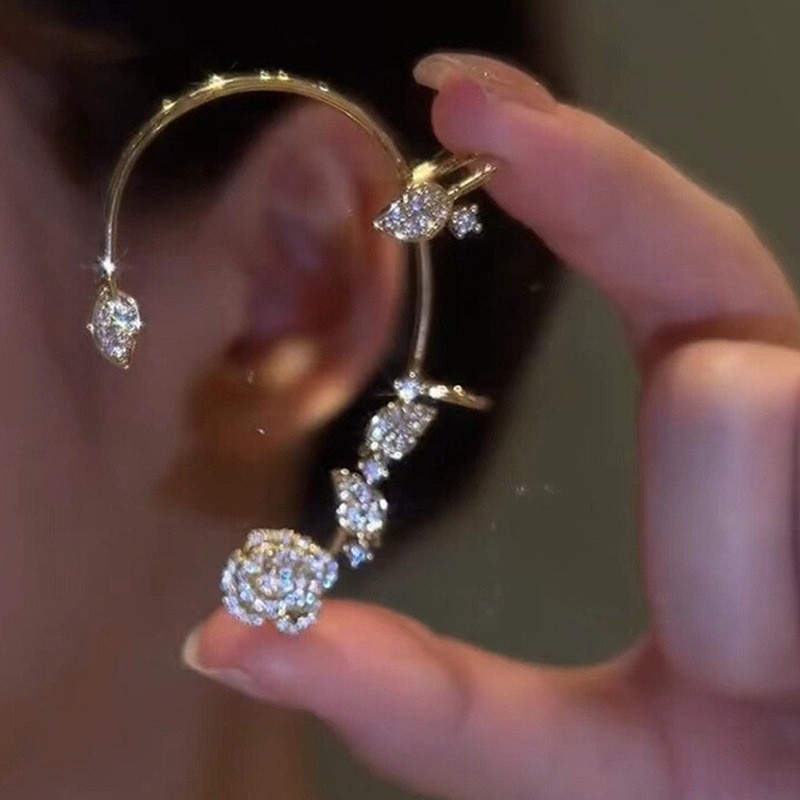 Fairy Style Geometric Copper Plating Rhinestones Ear clips 1 Piece