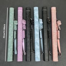 厂家现货2孔台球杆桶84cmPU皮质 1/2 九球杆包黑八桌球杆筒
