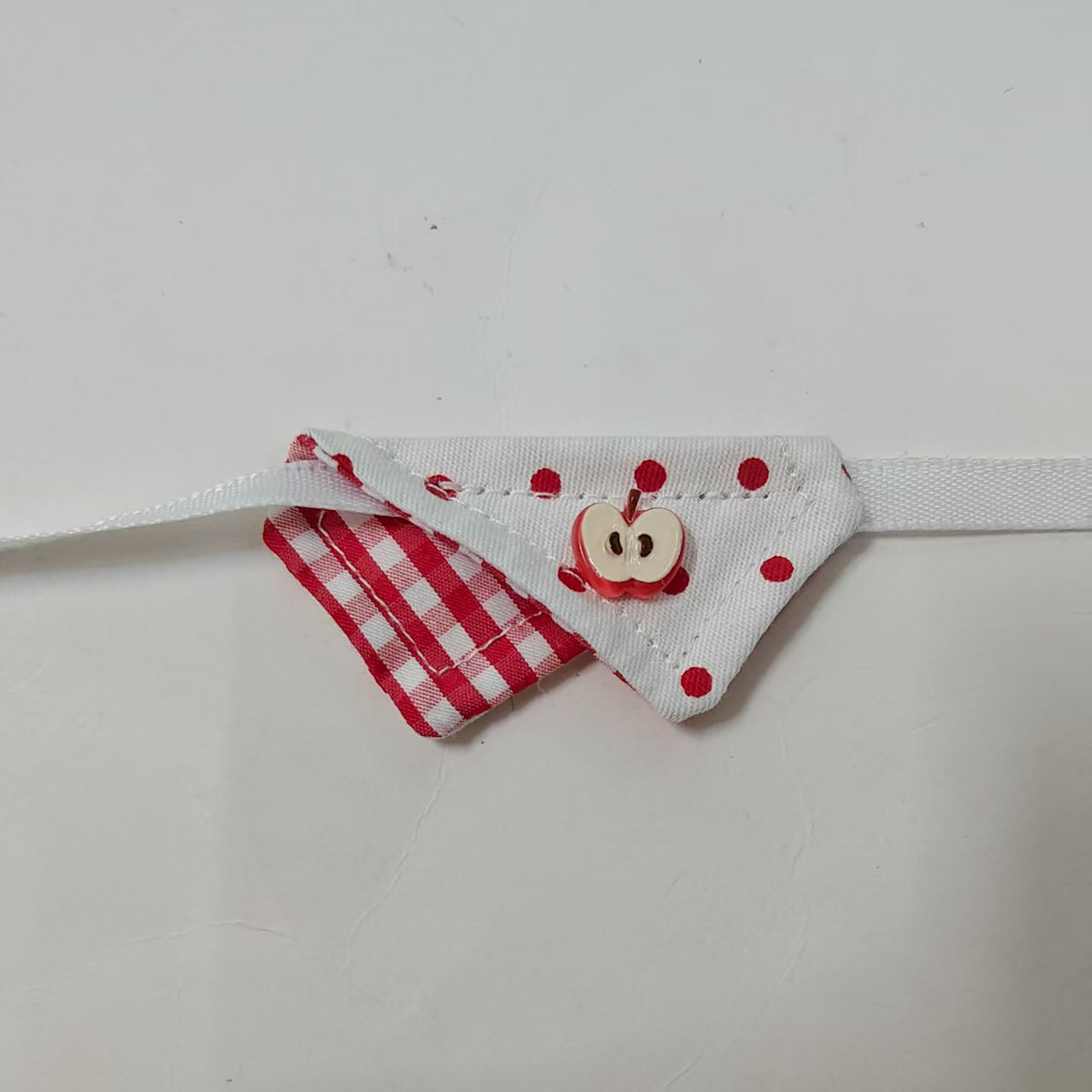 Red polka dot red plaid bib