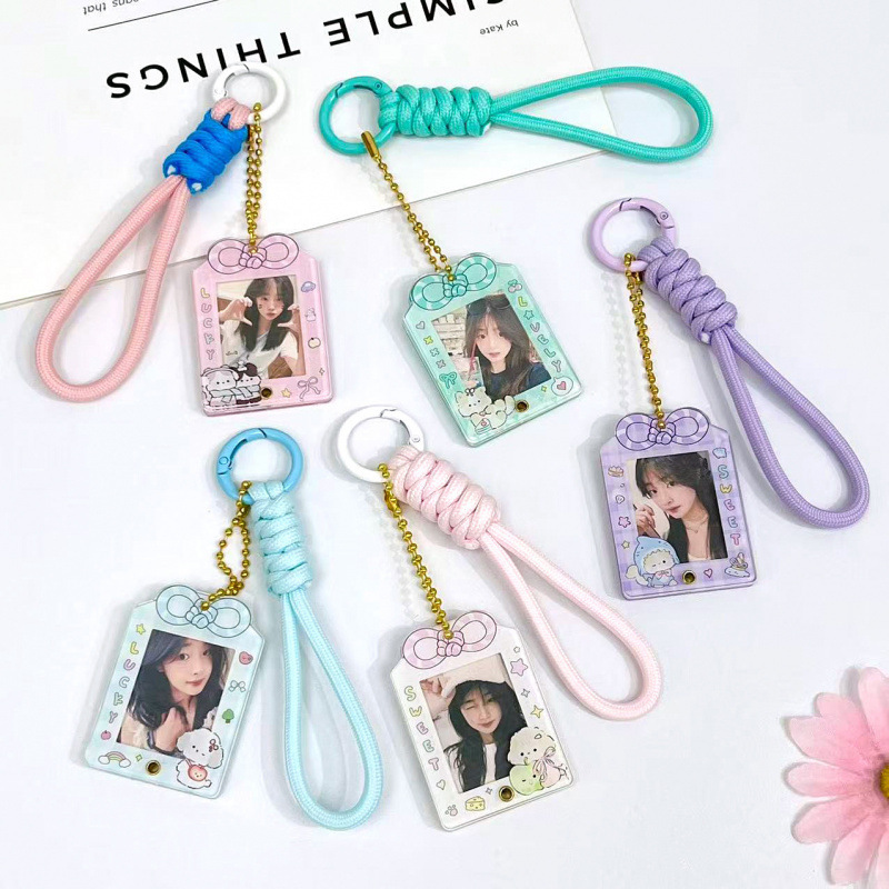 Fun Omamori 1.0inch Photo Frame Keychain Idol Photo Acrylic Card Holder Men's and Women's Bag Slider Pendant Wholesale