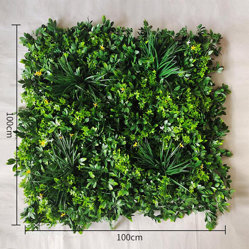 Césped artificial decorativo – Plantas y flores falsas de plástico para pared y fondo, resistente al sol