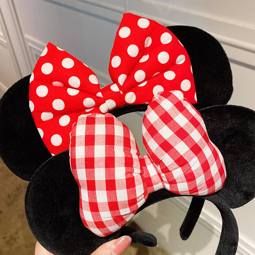 Adorable Mickey and Minnie Headband with Sparkling Butterfly Bow Hair Accessory for Adults and Children
