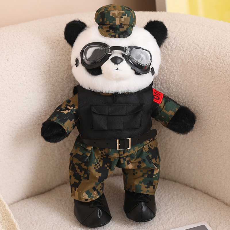 Camuflaje Panda Montar Muñeca Conejo Muñeca Soldado Soldado Hermano Peluches Soldado Veterano Memorial Ceremonia de Policía
