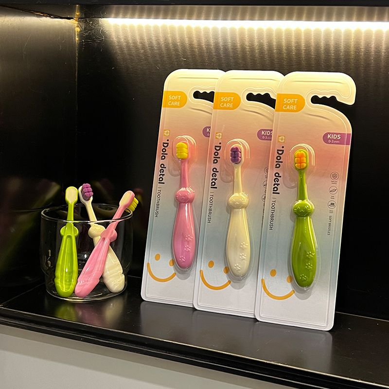 Children's Soft-Bristled Toothbrush 0-3 Years Old, Fine-Bristled Baby's Special Deciduous Tooth Gum Protection for Infants and Young Kidsren