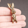 Brass cartoon rabbit, keychain, copper pendant, wholesale