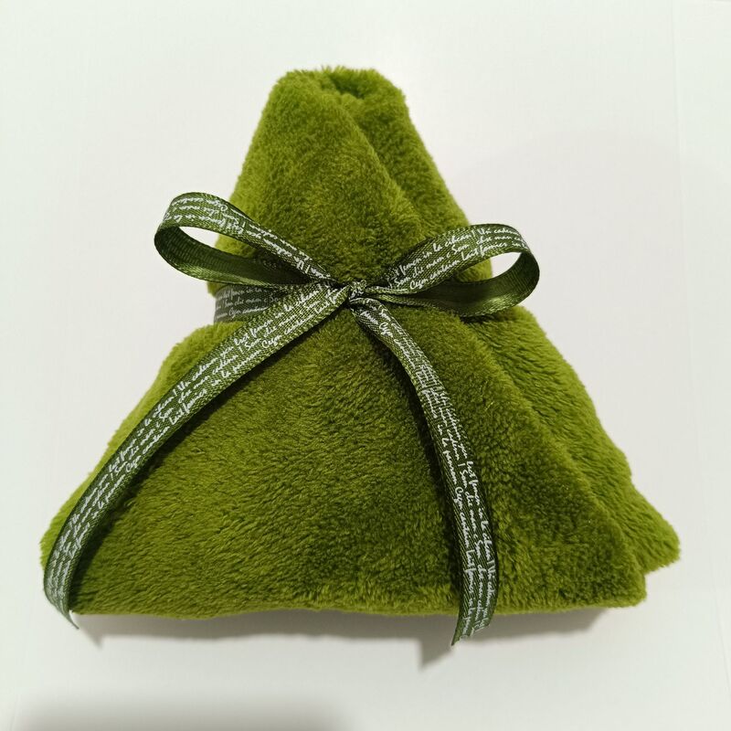 Dragon Boat Festival Gift Towel, Green Coral Fleece Towel Shaped Like a Rice Dumpling, Company Group Purchase Holiday Gift Towel