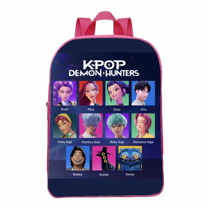 Huntrix Kpop Caza de brujas rosa mochila infantil mini mochila mochila jardín de infantes mochila para padres e hijos