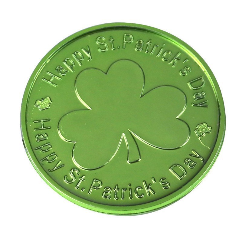 現物アイルランド節金貨聖パトリック節緑葉貨幣クローバー金貨祝日パーティープレゼント|undefined