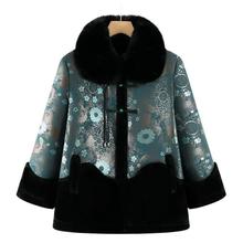 奶奶装冬装棉服中老年人女加绒加厚毛领外套妈妈唐装国风保暖棉衣