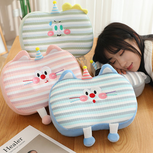 Ice Silk Memory Foam Cat Belly Pillow Cervical Spine Support Sleep Dormitory Student Pillow Small Pillow Core Home Nap Pillow Summer