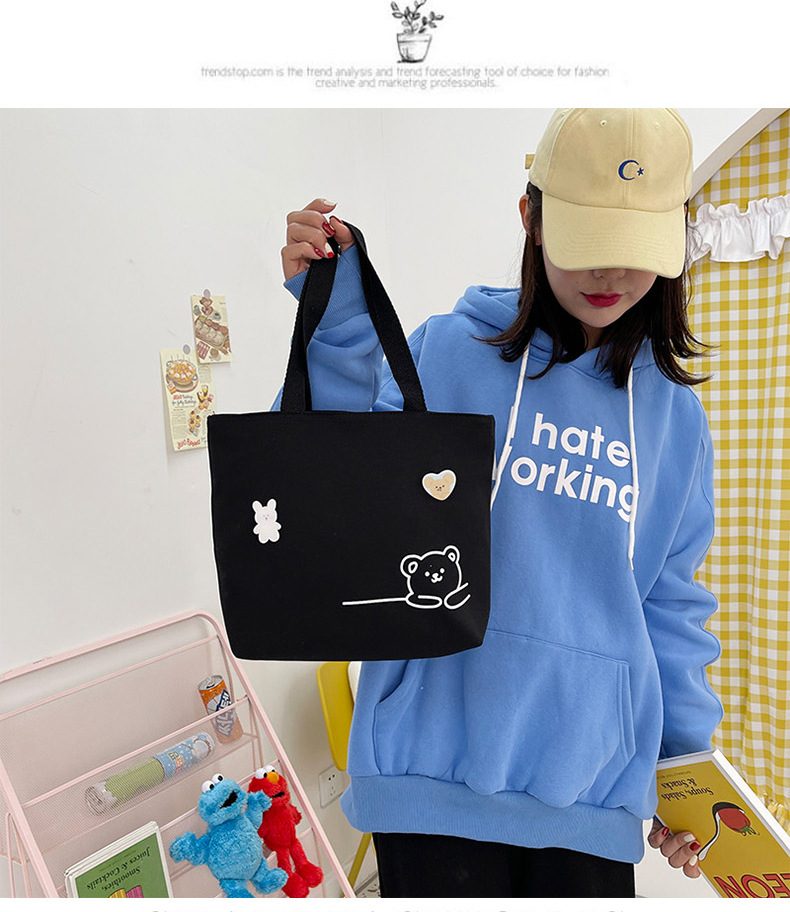 2022 New Japanese-style ins fresh and clean shopping storage bags, lunch boxes, bento bags, girls' handbags, canvas bags undefined
