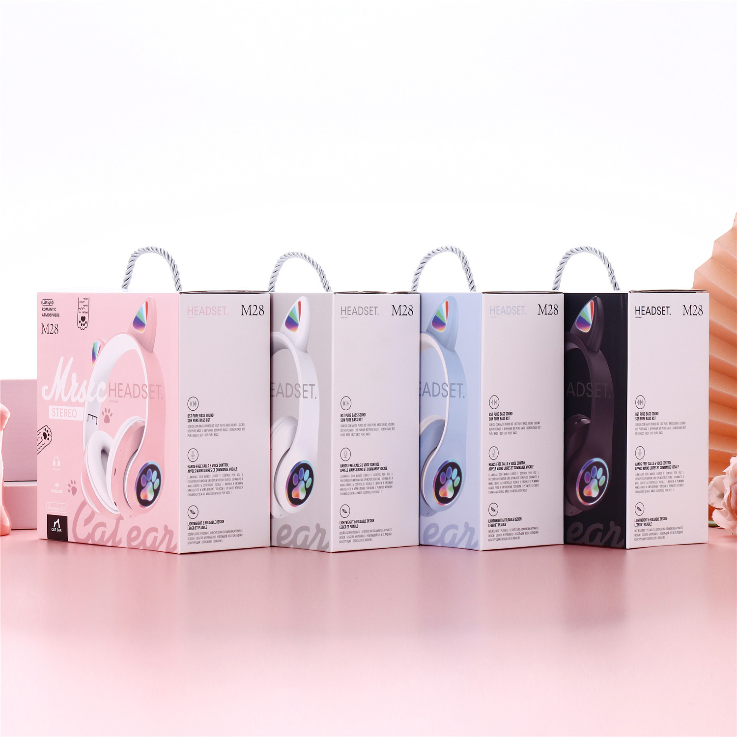 auriculares bluetooth tarjeta inalámbrica deportivo m28 con luces de color LED Apple y Android