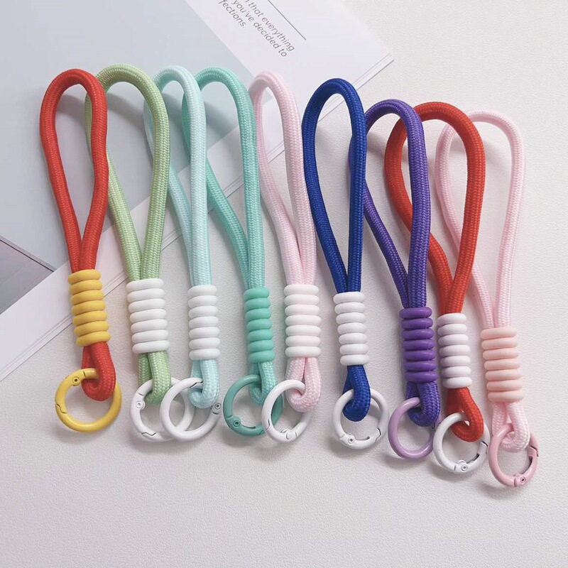 2025 New Color-Blocked Knotted Mobile Phone Lanyard Creative Short Braided Rope Key Ring Detachable Anti-Lost Pendant Rope 2025 New Color-Blocked Knotted Mobile Phone Lanyard Creative Short Braided Rope Key Ring Detachable Anti-Lost Pendant Rope