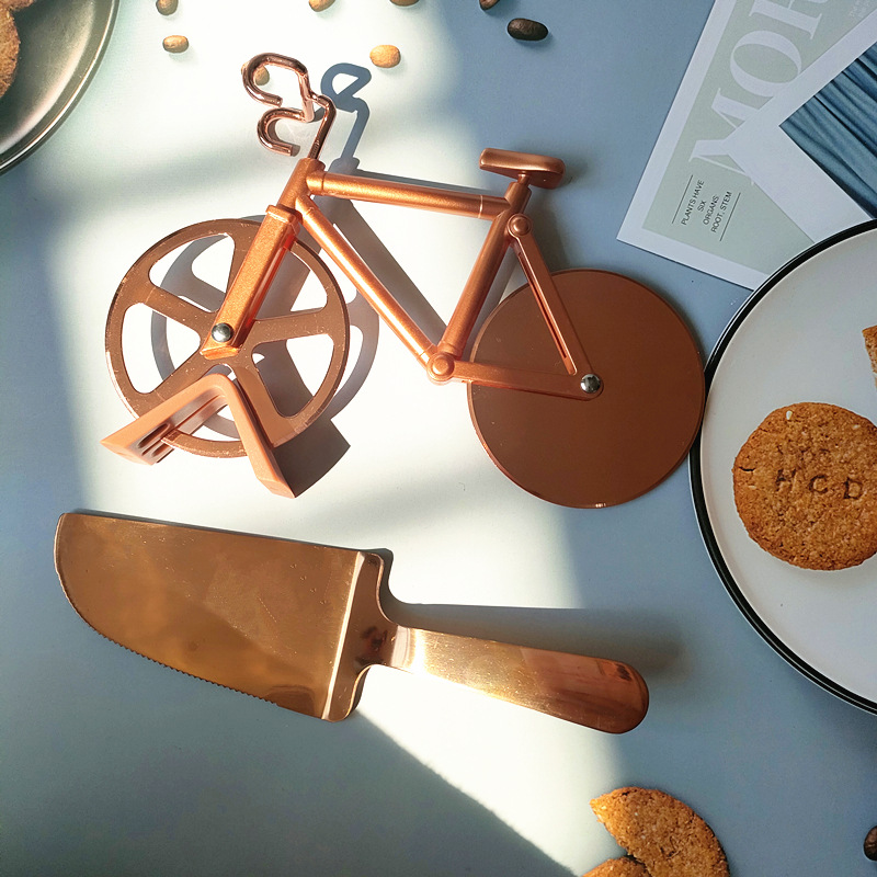 Bicicleta cortador de pizza Amazon transfronteriza cortador de pizza creativa cortador de pizza cocina herramienta para hornear regalo