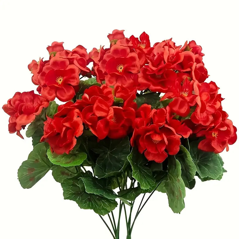 アマゾンベゴニアの花ゼラニウム造花屋外抗紫外線造花人工植物装飾|undefined