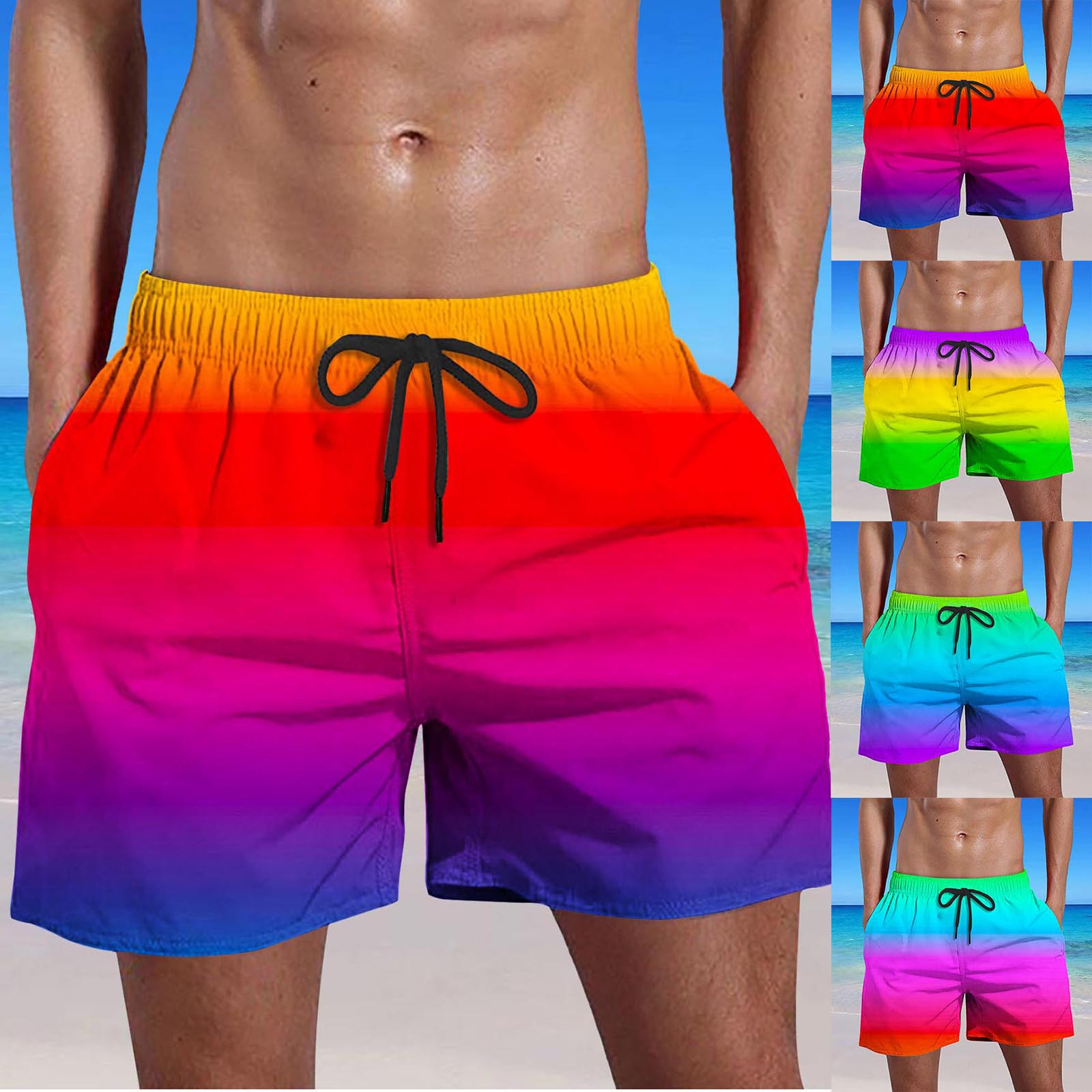 Summer Outfit Seaside Travel Casual Men's Beach Pants Sports Pants 3D Printed Amazon Shrimp AliExpress